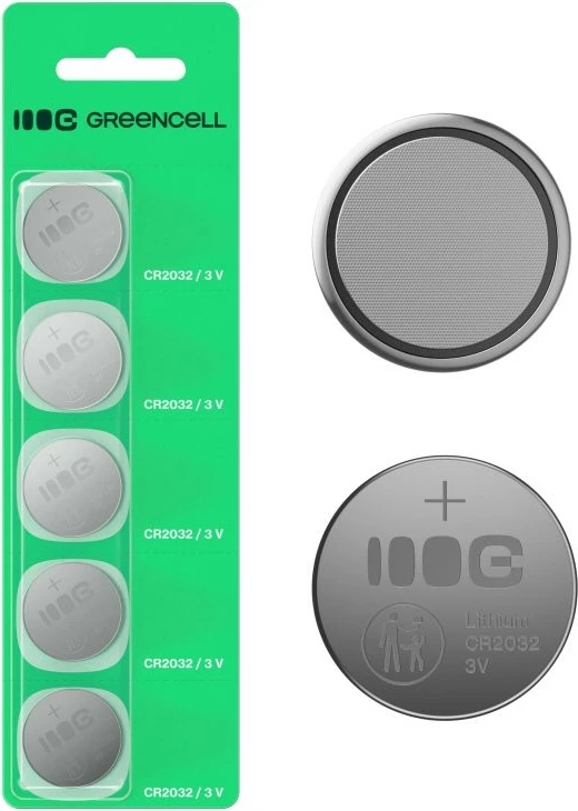 Bateri buton, Green Cell, X5CR2032, CR2032 3V 220mAh litium, set 5 copë