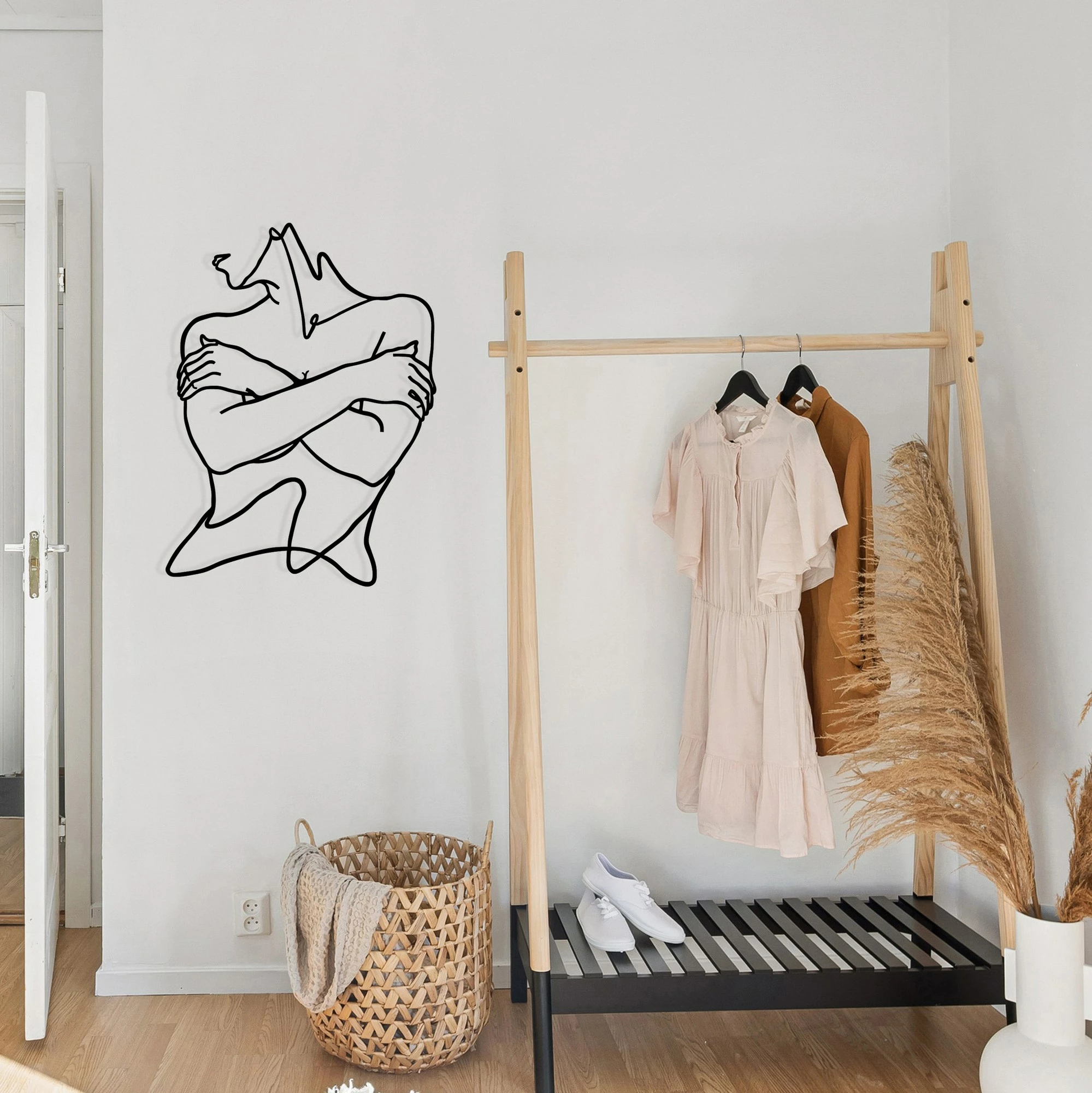 Aksesor dekorativ metalik për mur Wallity, Felicidad