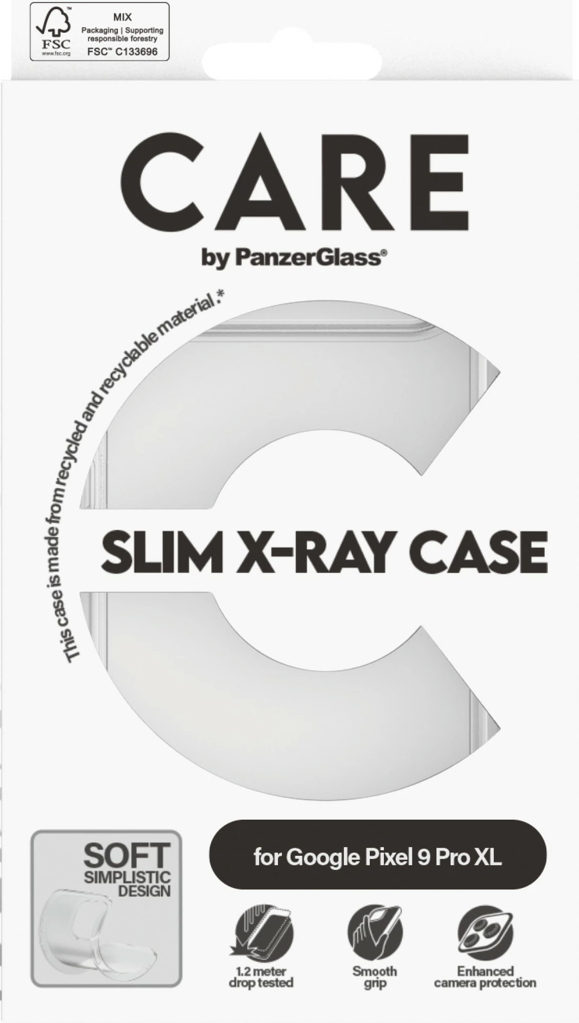 Mbështjellës PanzerGlass CARE Slim X-Ray për Google Pixel 9 Pro XL, transparent