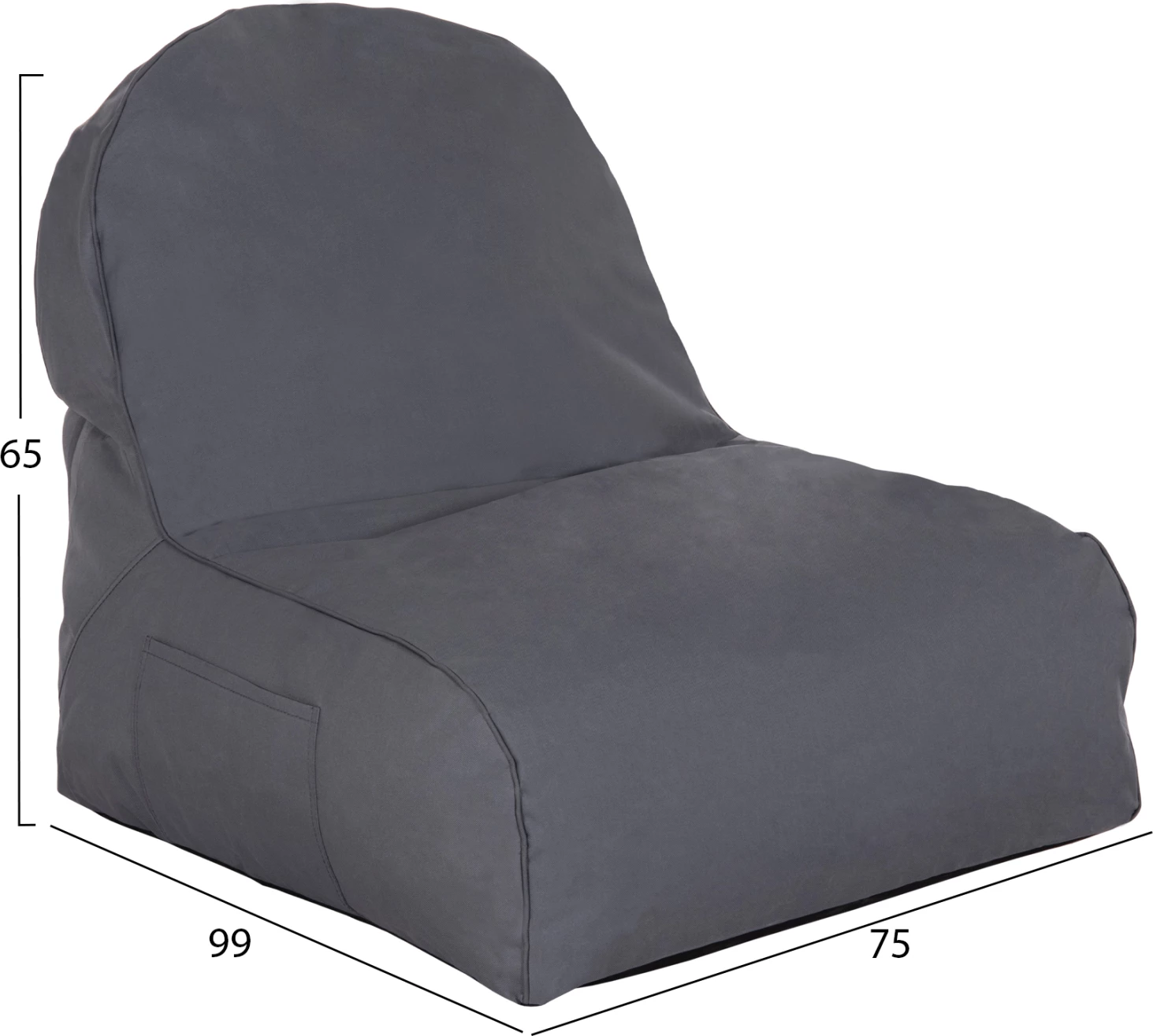 Puf karrige Cloud, ngjyrë gri, me mbrojtje UV, 81x78x73 cm