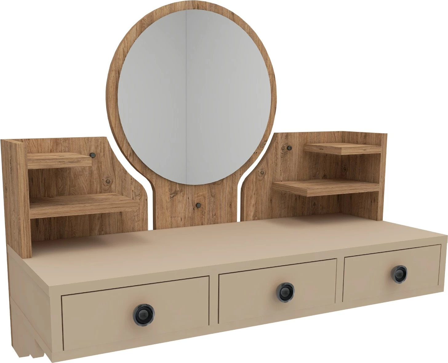 Tavolinë grimi Hanah Home, Polina, ngjyrë Atlantic Pine dhe bezhë