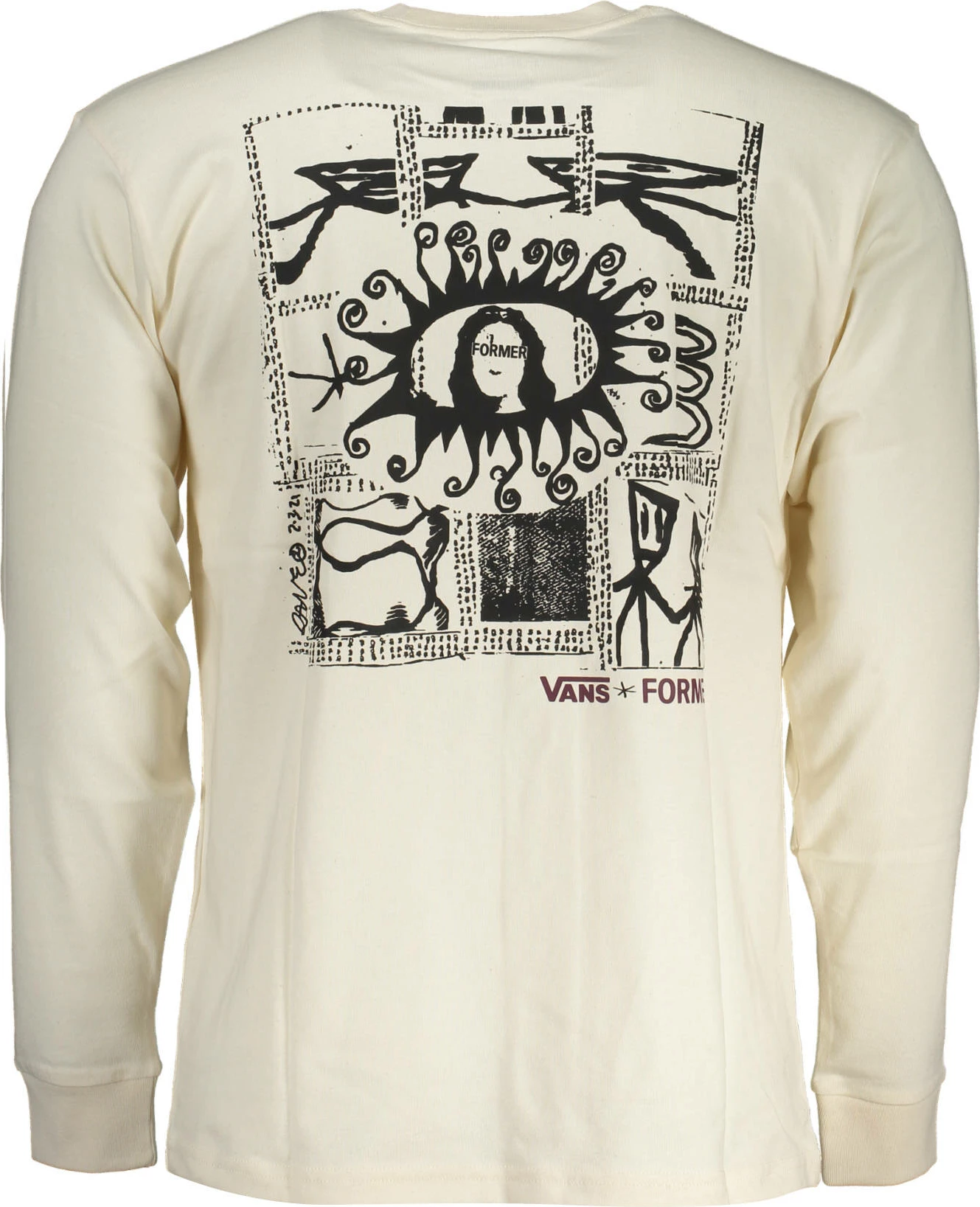 Maicë me mëngë të gjata VANS për meshkuj, të bardhë