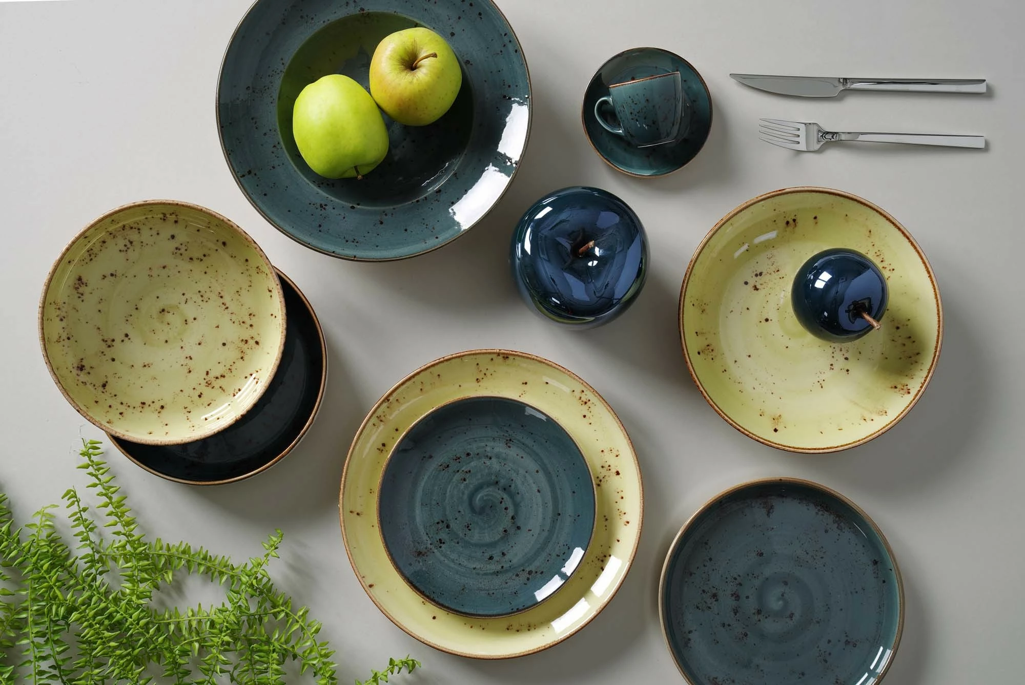 Pjatë porcelani Fine Dine Arando 350x210 mm, gri, set 6 copë