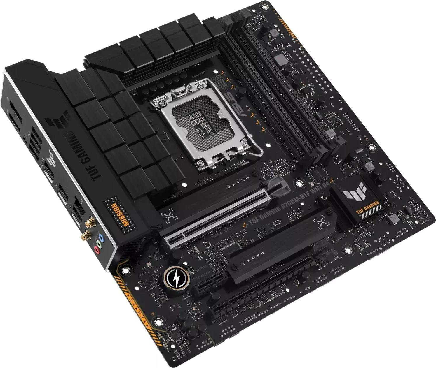 Pllakë amë Asus TUF Gaming B760M-BTF WIFI D4, mATX, DDR4, WiFi 6, 2.5GbE, e zezë
