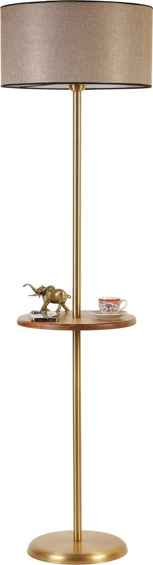 Llambë dyshemeje Opviq, Mercan Eskitme Sehpalı, cilindër, ngjyrë ari dhe kafe