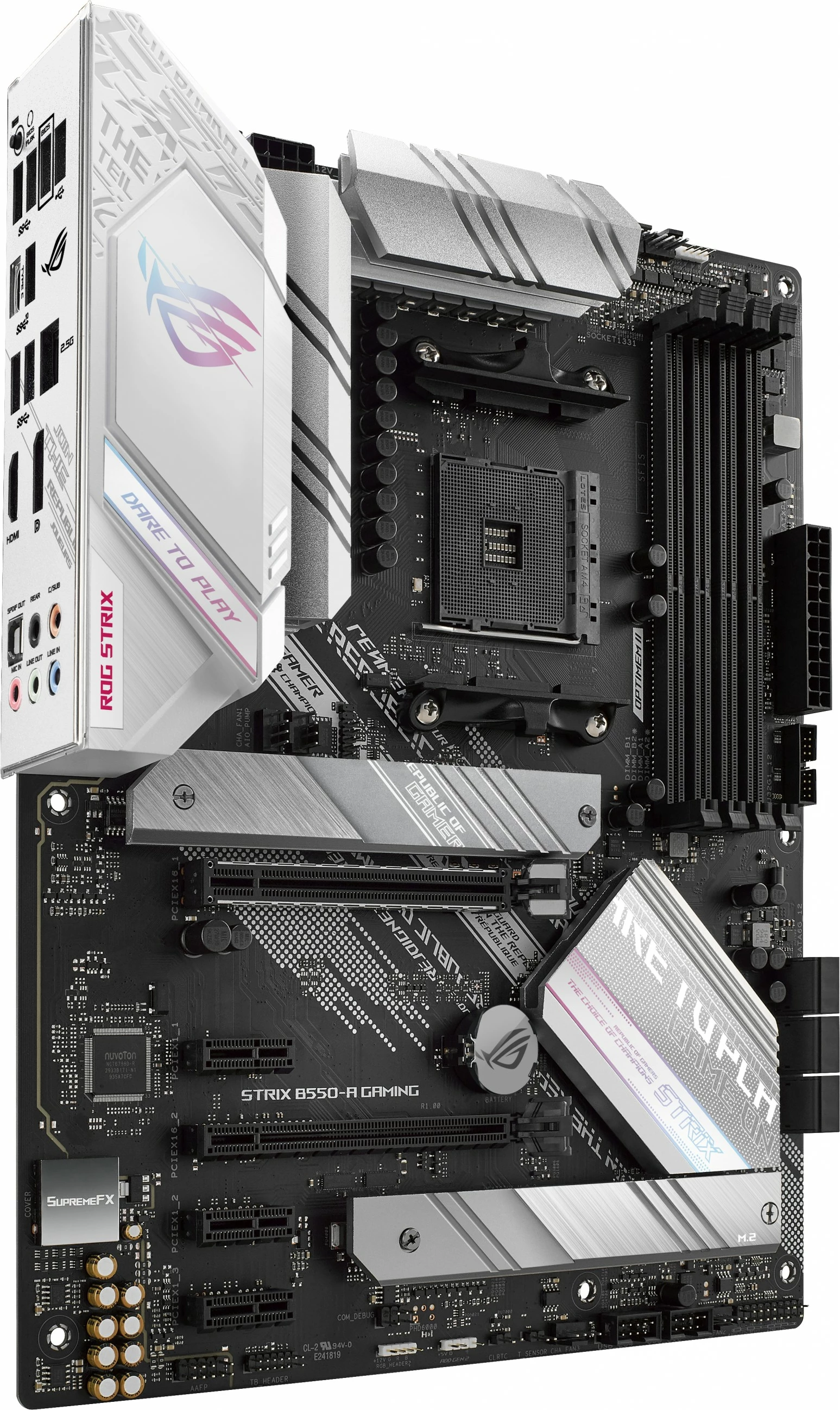 Pllakë amë ASUS ROG STRIX B550-A GAMING, AMD, Socket AM4, 128 GB, e zezë dhe argjendtë