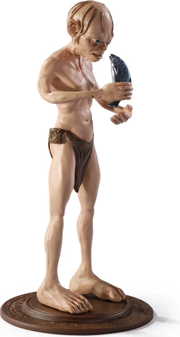 Figurinë fleksibile NOBLE COLLECTION Bendyfigs Gollum 19 cm me peshk dhe mbajtëse