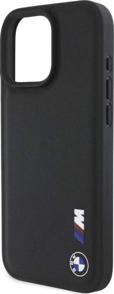 Mbështjellës, BMW, Smooth Rubber Logo, për iPhone 16 Pro Max, i zi