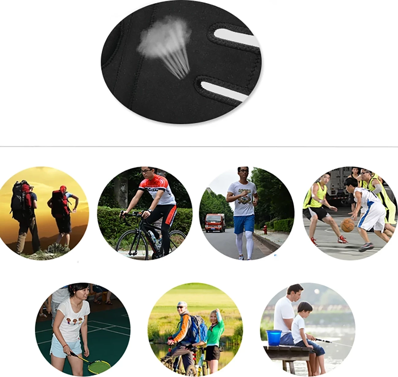 Mbrojtës gjuri sportiv Rockbros LF1106L, L, i zi