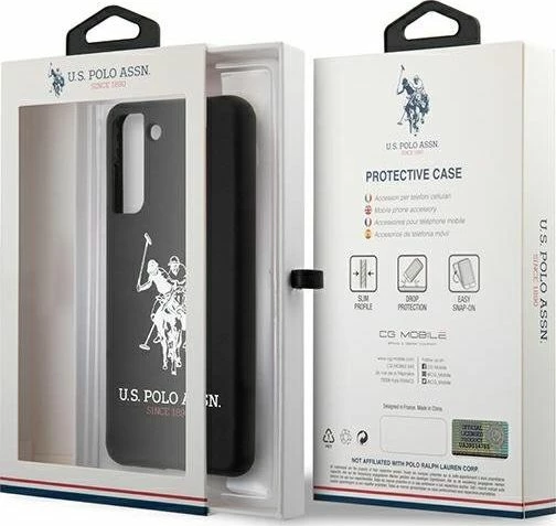 Mbështjellës US POLO Assn. USHCS21SSLHRBK për Galaxy S21, silikon/TPU, i zi