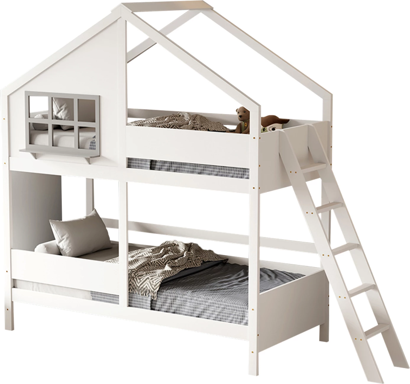 Krevet marinari për fëmijë Montessori Combo, dru i bardhë, FH707.03, 200x90cm