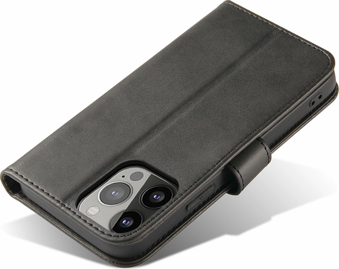 Mbështjellës Hurtel Magnet Case për iPhone 15 Pro, me kapak, portofol dhe stand, e zezë