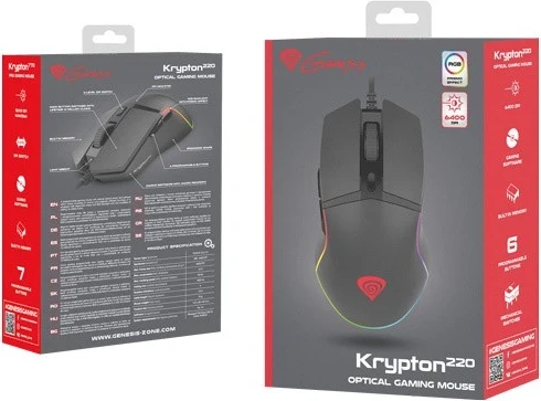 Maus Genesis Krypton 220 RGB, i zi