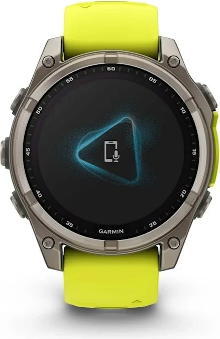 Smartwatch Garmin fenix 8, 47 mm, 32 GB, Titanium, rrip silikoni, e verdhë