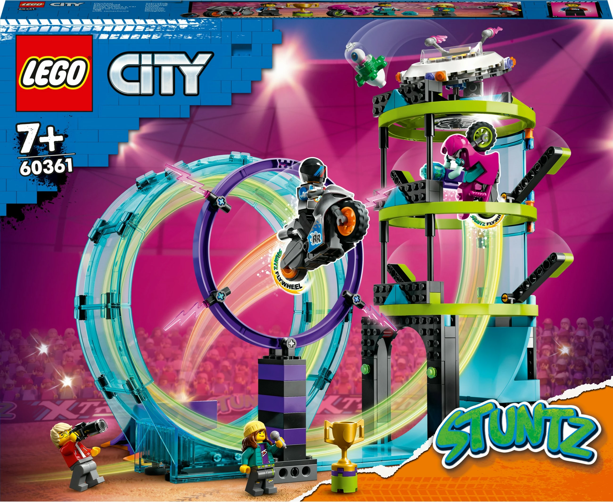 Set ndërtimi LEGO City Ultimate Stunt Riders Challenge, 385 pjesë, shumëngjyrësh