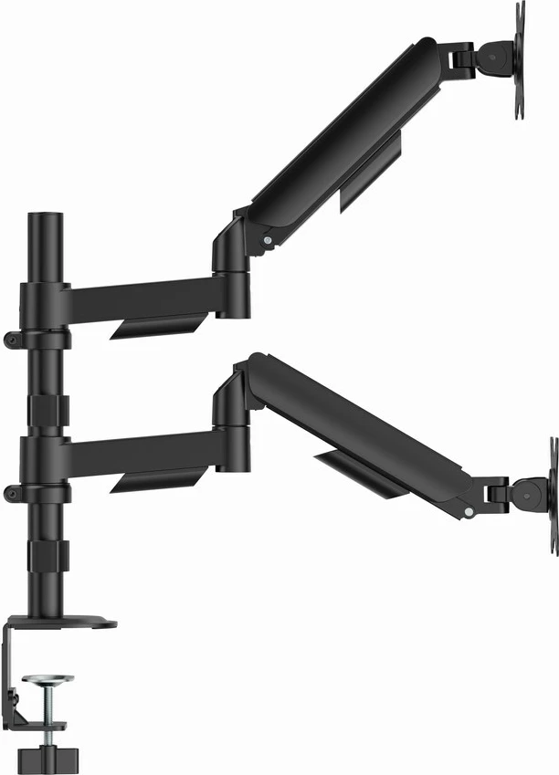 Krah monitori i rregullueshëm GEMBIRD MA-DA2P-02 për 2 monitorë, 17-32", i zi