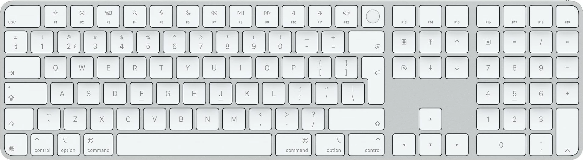 Tastierë Apple Magic, QWERTY, Touch ID, Wireless & USB Type-C, bardhë