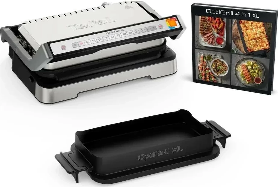 Grill tavoline Tefal Optigrill XL GC784D30, 2200W, inox, argjendtë