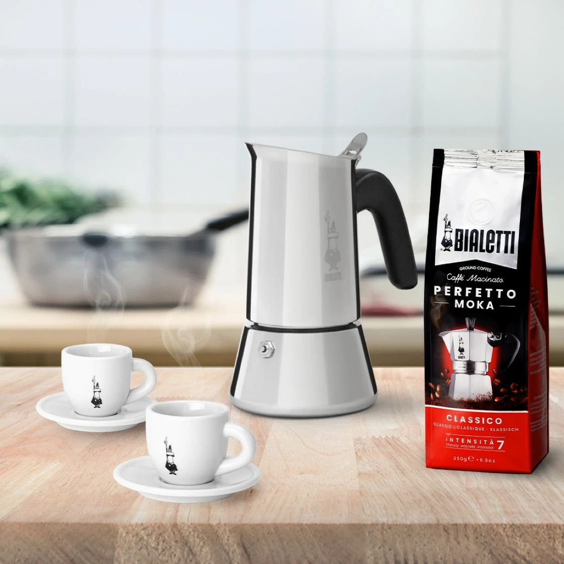 Moka pot Bialetti Venus box 6 filxhanë, 0.3L, çelik inox, argjend