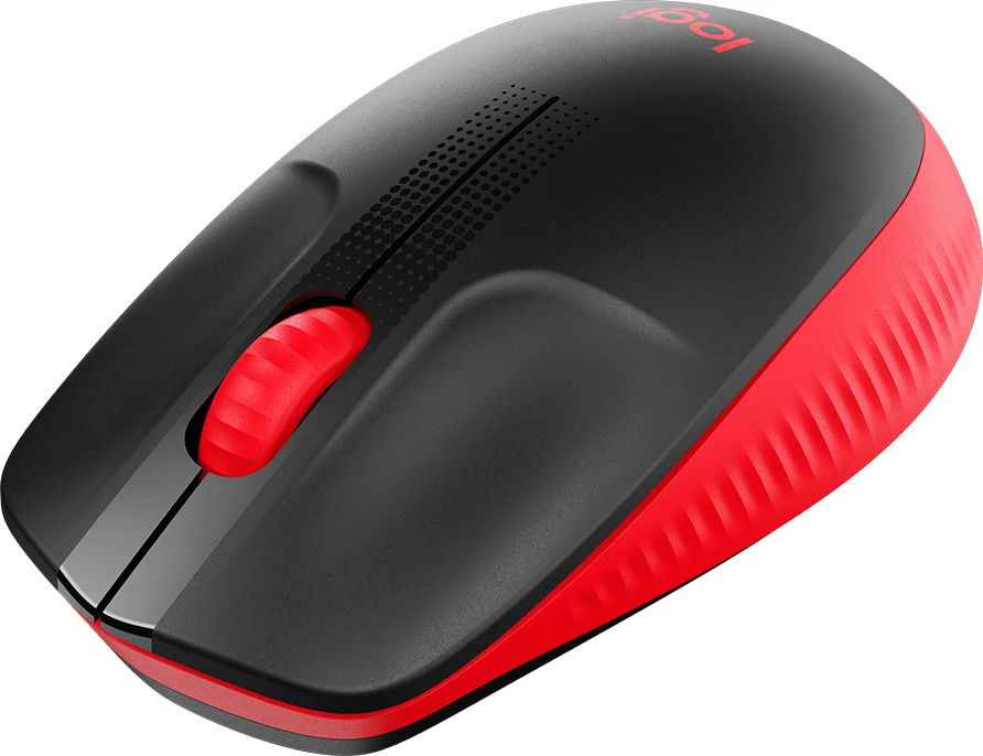 Maus wireless Logitech M190, optik, 3 butona, USB receiver, 2xAA, i kuq