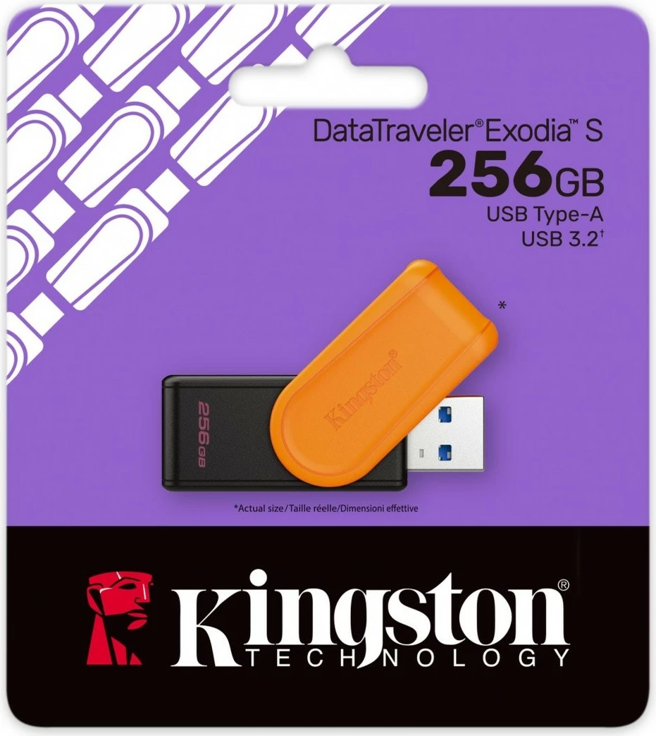 Pendrive Kingston Data Traveler Exodia S 256GB, USB 3.2 Gen1, zi/portokalli