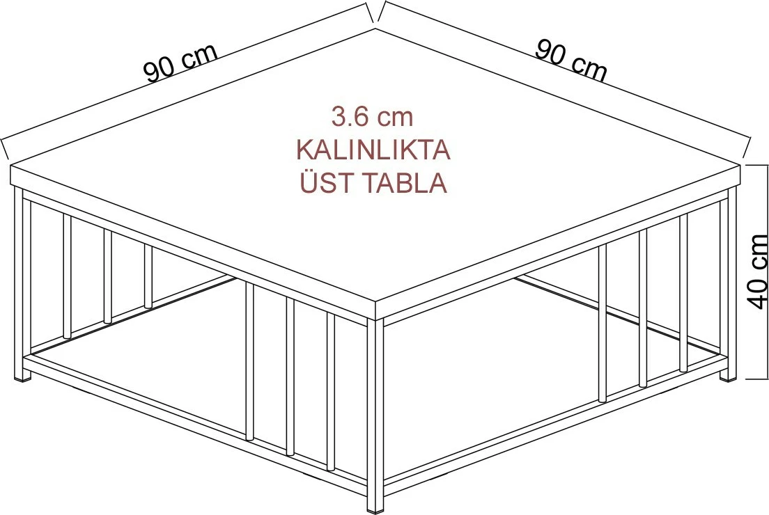 Tavolinë kafeje Hanah Home, Zenn, antracit, ar