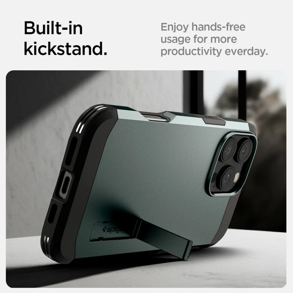 Mbështjellës Spigen Tough Armor Mag për iPhone 16 Pro, MagSafe, e gjelbërt