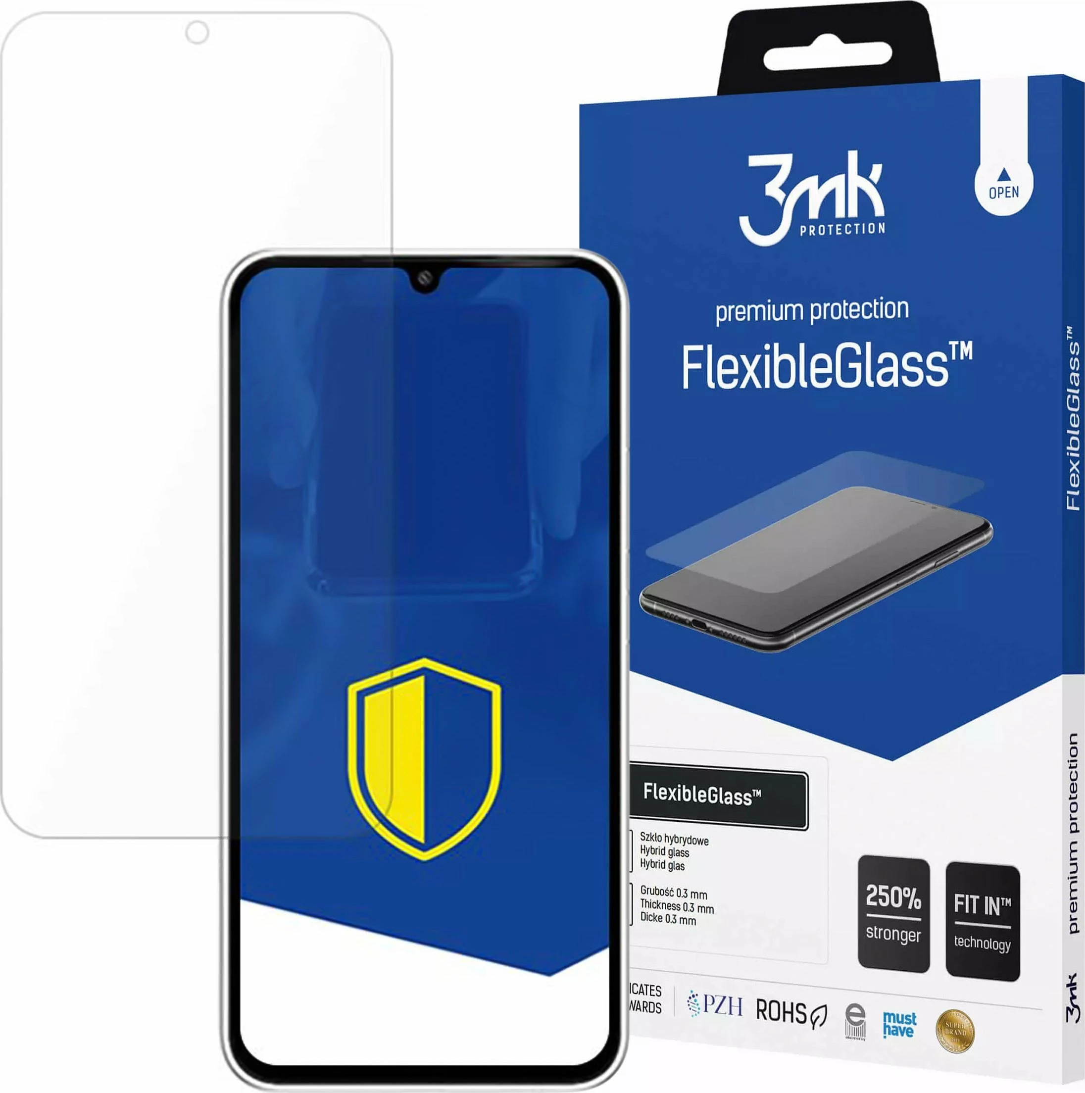 Xham mbrojtës 3MK FlexibleGlass për Samsung Galaxy A35/A55 5G, 7H, 0.3mm, 1 copë