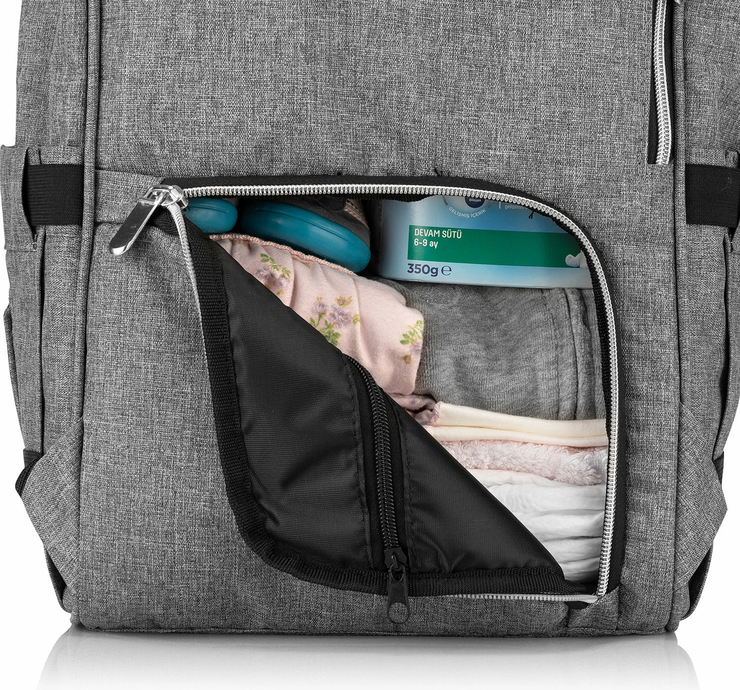 Çantë për pelena Evila Originals, Anne Bebek, ngjyrë gri