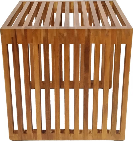 Tavolinë anësore Saimon dru teak, ngjyrë natyrale, 40x40x40 cm