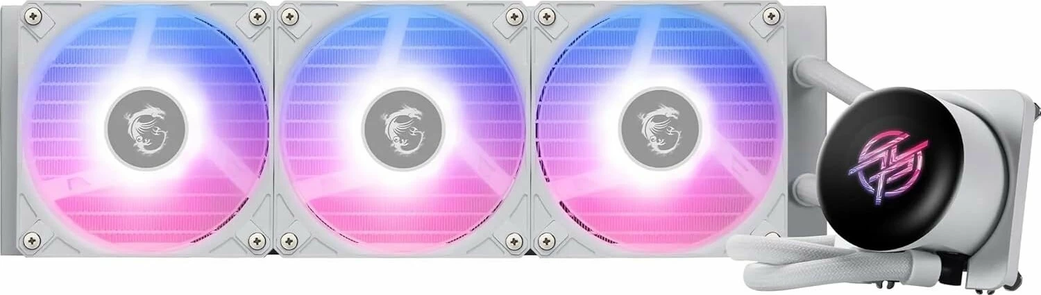 Ftohës me ujë AIO MSI MPG CoreLiquid P13 360, radiator 360mm, 3x120mm ARGB, ekran IPS 2.1", i bardhë