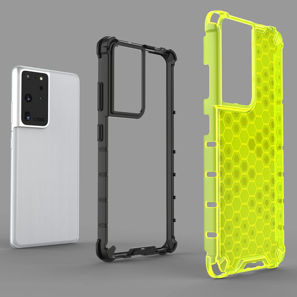 Mbështjellës Hurtel për Samsung Galaxy S22 Ultra, honeycomb, blu