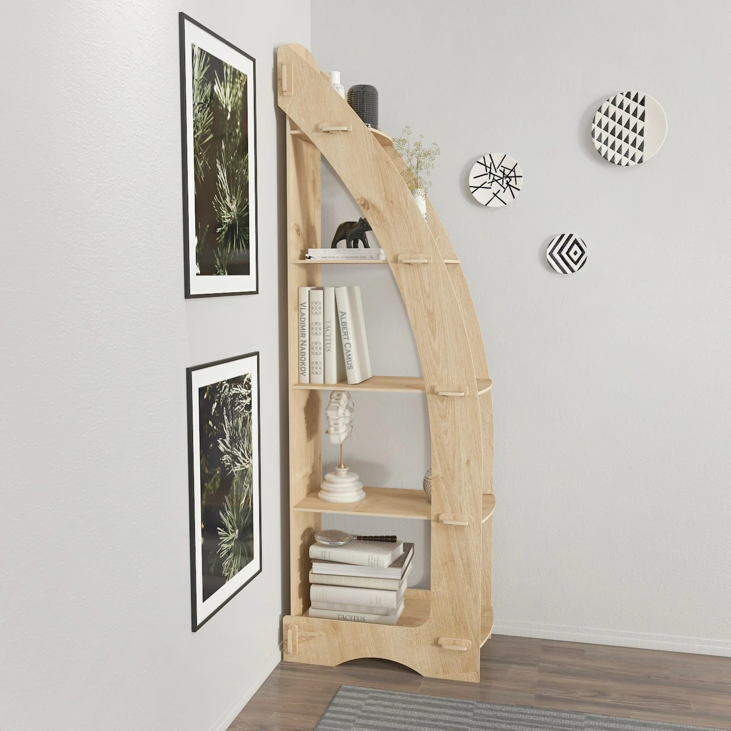 Raft librash Skye Decor, ngjyrë lisi, Orsa