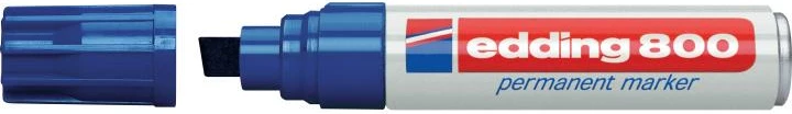 Marker permanent, Edding 800, majë e pjerrët e gjerë, trup alumini, blu