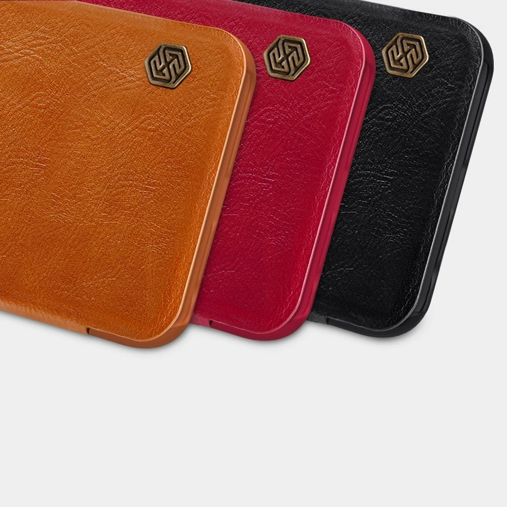 Mbështjellës Nillkin Qin për Xiaomi Redmi Note 9T 5G, lëkurë, kafe