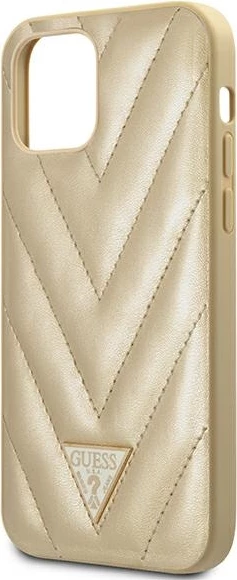 Mbështjellës Guess GUHCP12SPUVQTMLBE për iPhone 12 mini 5.4", V-Quilted, Gold