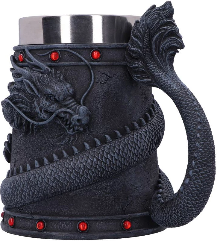 Kupë Nemesis Now Dragon Coil 16 cm, e zezë
