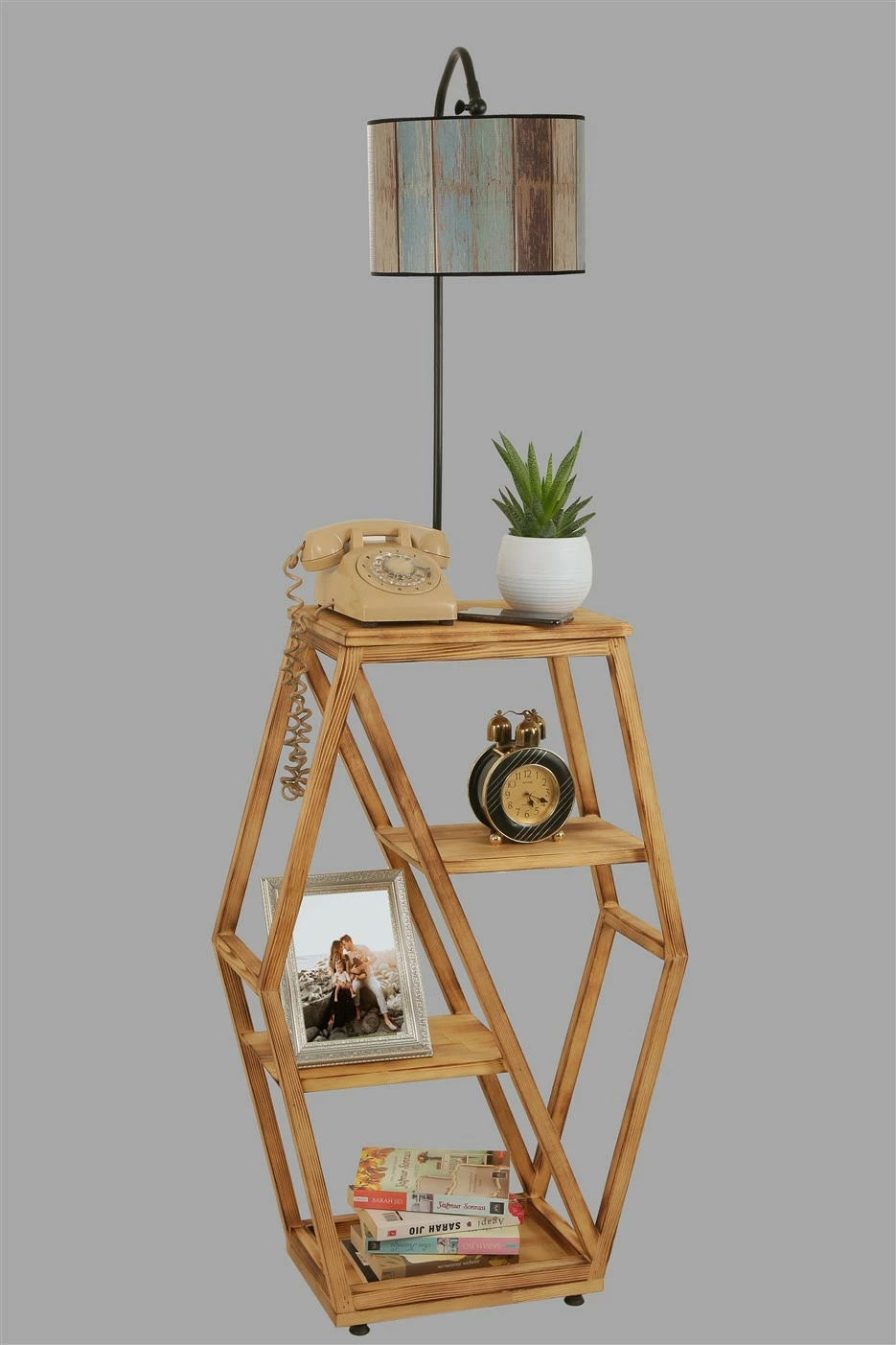 Llambë dyshemeje me raft librash, shumëngjyrëshe, Opviq 8526-6