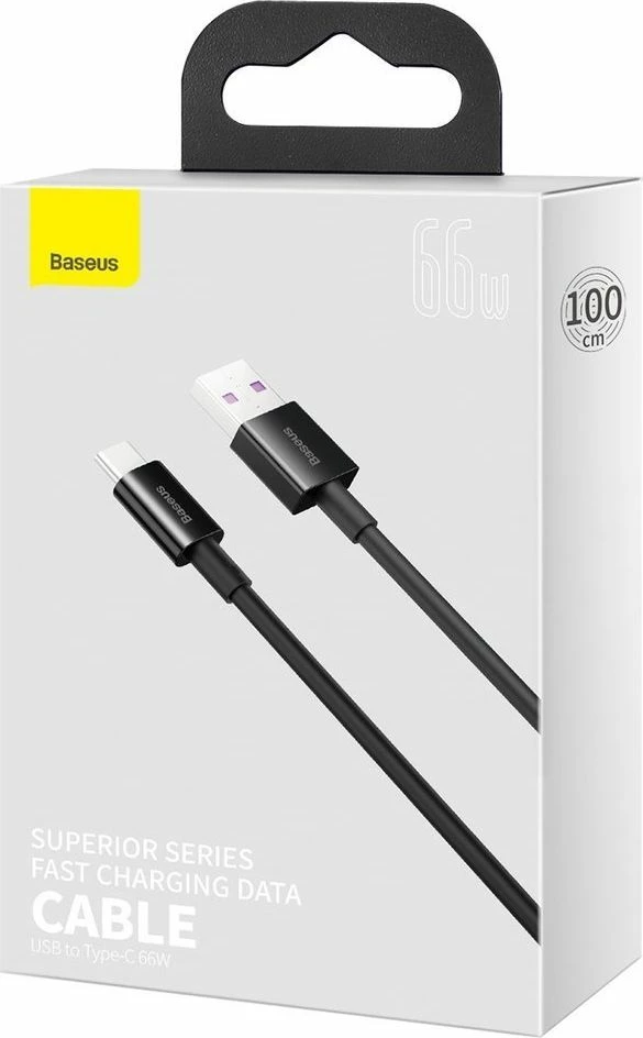 Kabllo USB-A në USB-C Baseus Superior BSU2667BLK 1 m 66 W, e zezë