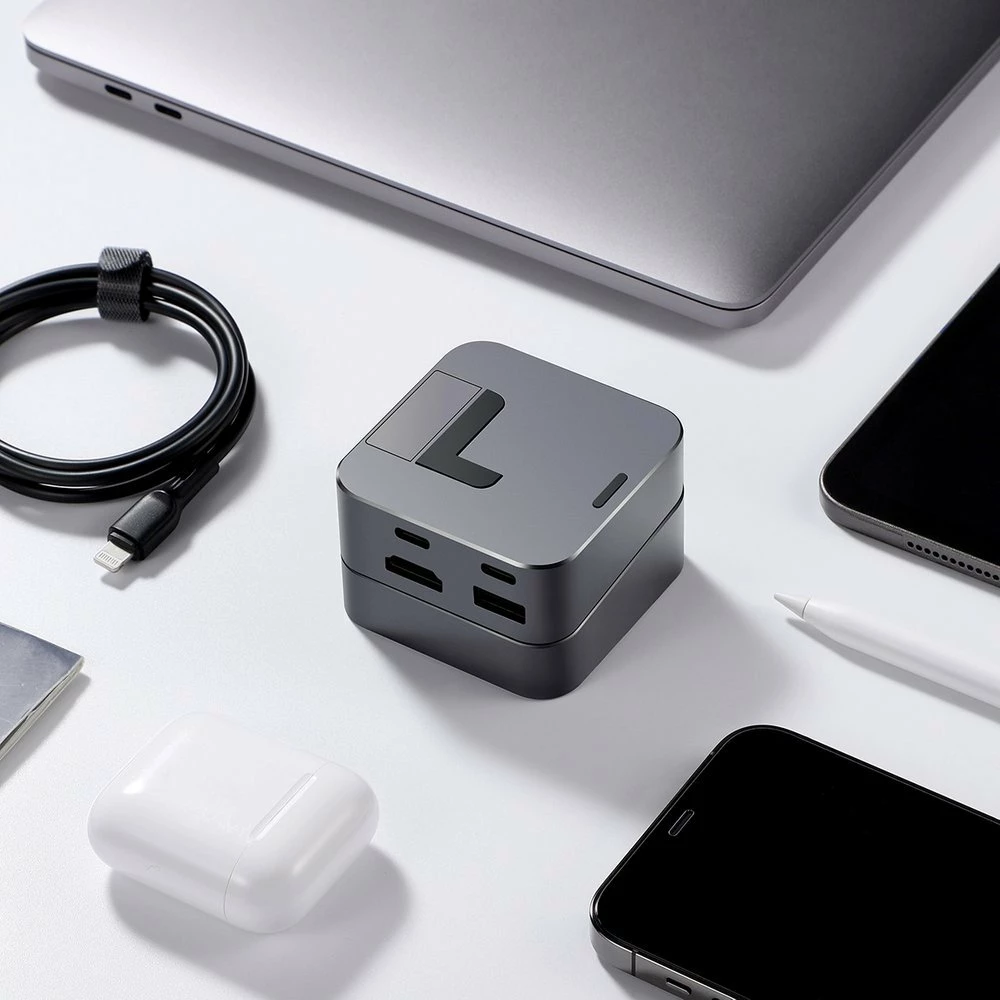 HUB multifunksional Joyroom S-H121, për MacBook Pro, 8 porta, Thunderbolt 3, Gri