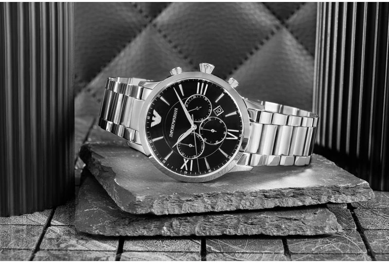 Orë dore për meshkuj Emporio Armani, argjend