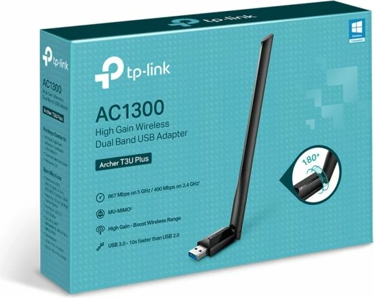 adapter Wi‑Fi USB TP-LINK Archer T3U Plus AC1300 dual-band, zi