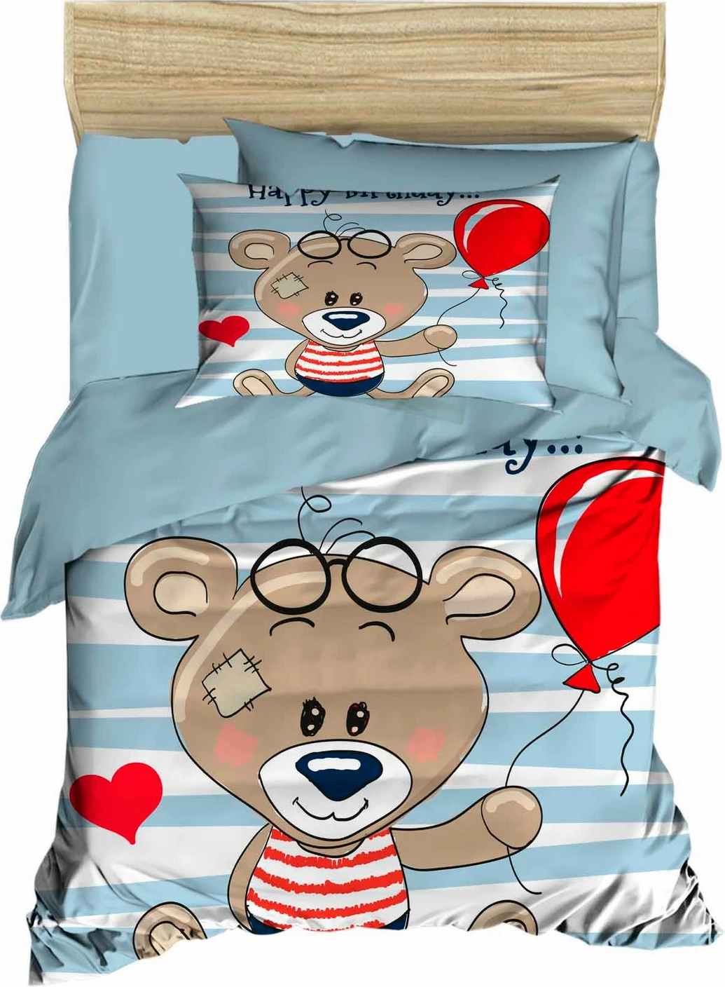 Set mbulesë për jorgan për bebe, L'essentiel, PH15, ngjyrë kafe, kuqe, kaltër (2 jastëkë)