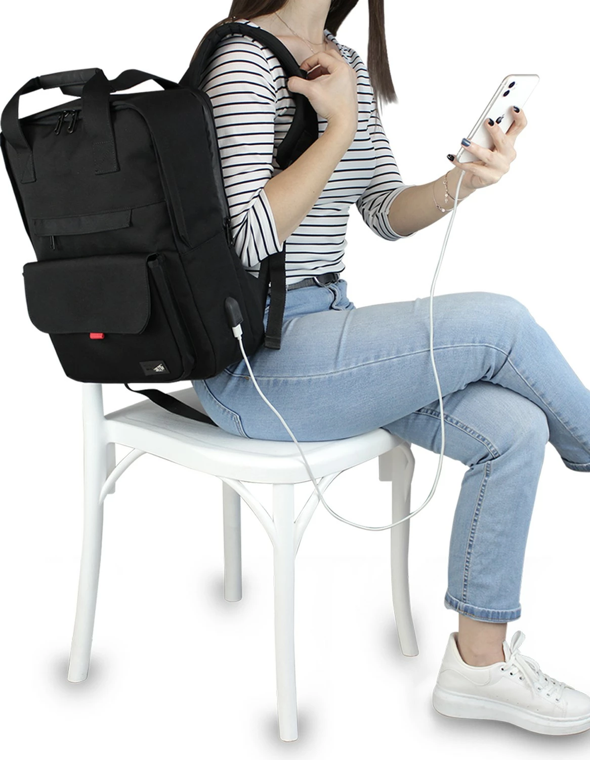 Çantë shpine për laptop, ngjyrë e zezë, Zoozie Bags, 2201