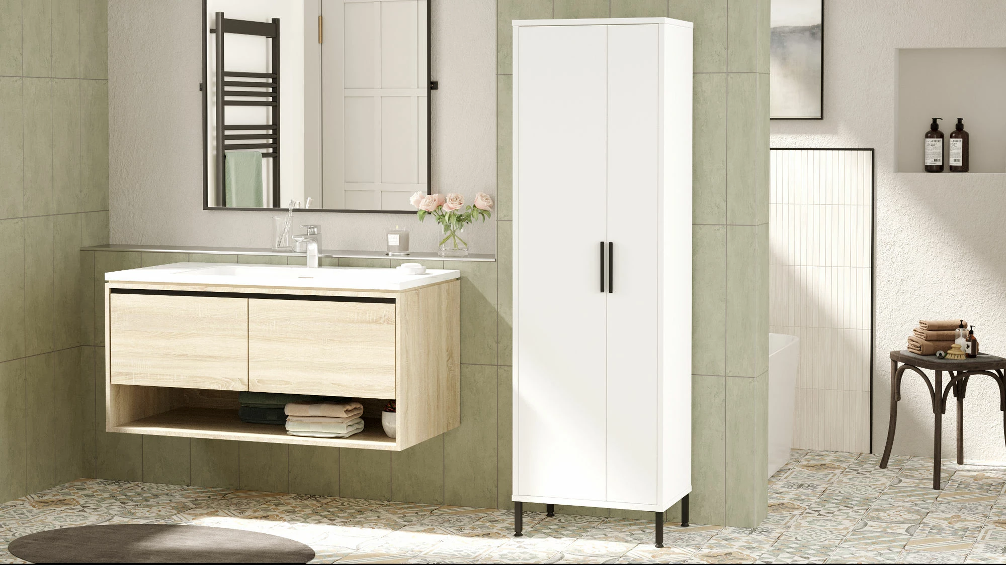 Dollap shumëpërdorimësh Hanah Home, Dy1-W, i bardhë