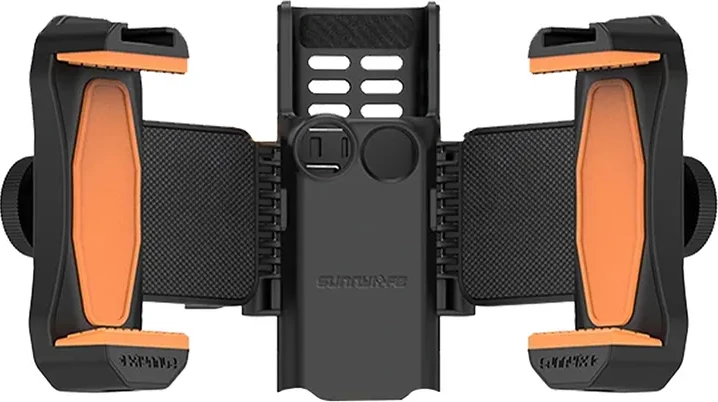 Mbajtës dyfishtë telefoni Sunnylife OP3-ZJ756 për DJI Osmo Pocket 3, plastikë + silikon, i zi/portokalli