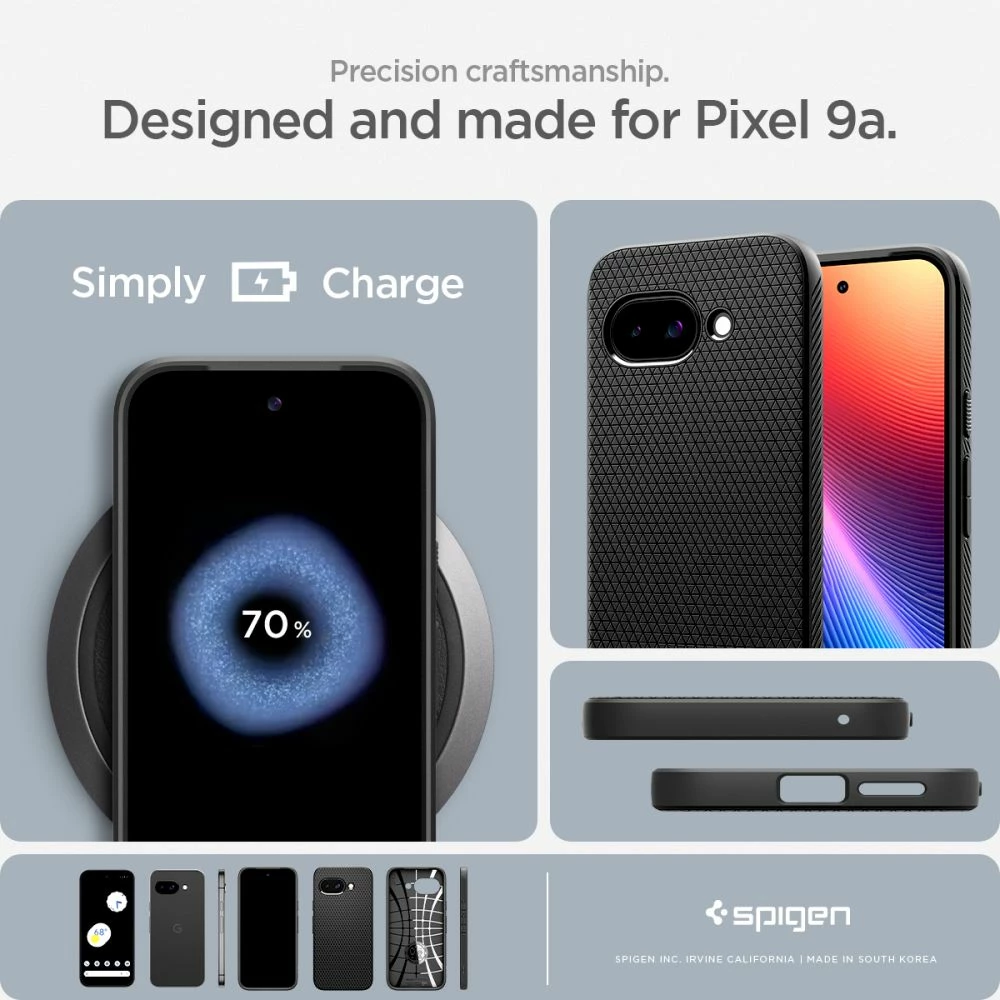 Mbështjellës Spigen Liquid Air për Google Pixel 9A, Matte Black