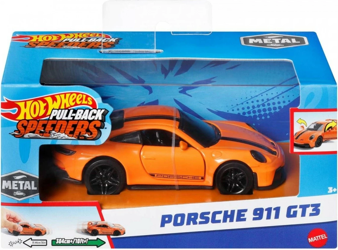 Veture lodër Hot Wheels Pull-back Speeders Muscle and Blown, 1:43, Metal, Mix
