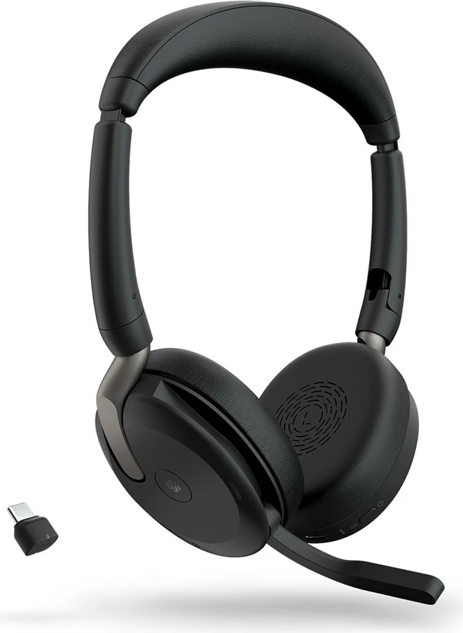 Kufje Jabra Evolve2 65 Flex Link380c, Bluetooth, mikrofon Boom, e zezë