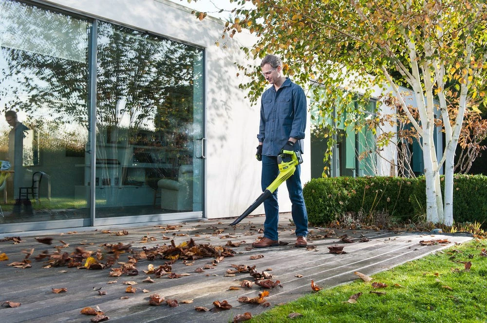 Fryrës gjethe pa kabllo RYOBI OBL1820S, 245 km/h, i zi/gjelbër